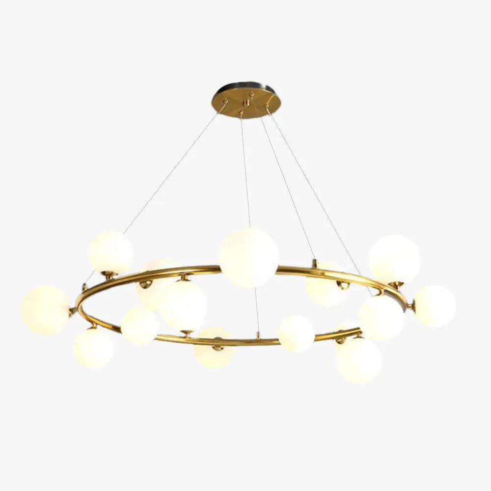 Valentina Modern Glass Globe Ring Chandelier - Letslighting