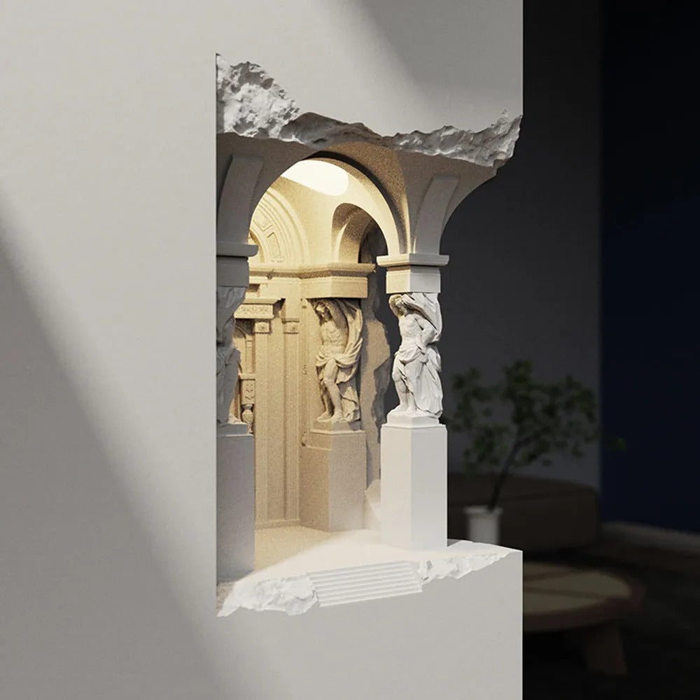 Ray Art Deco Flush LED Plaster Wall Lamp