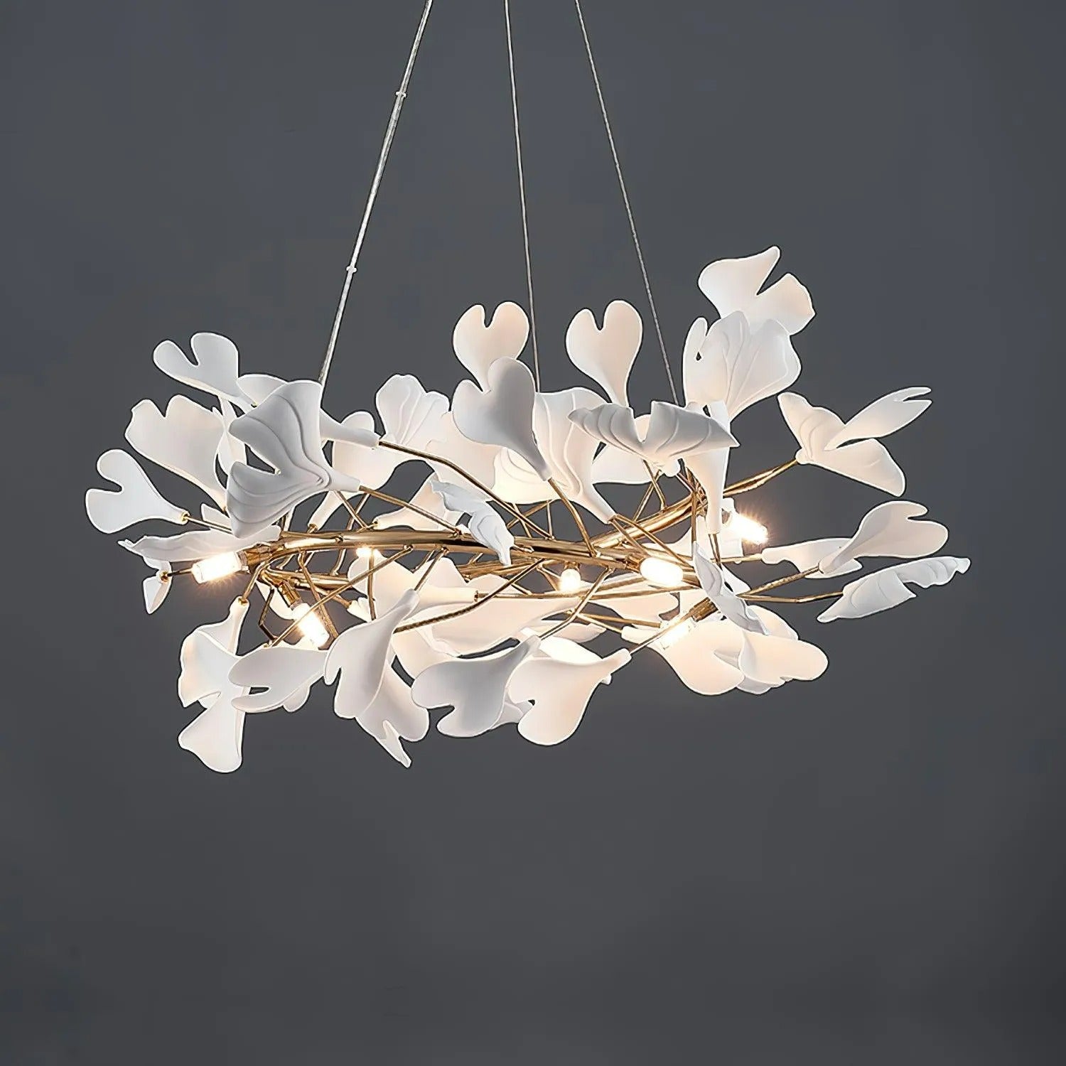 Olivia GinkLuxe Modern Golden LED Chandelier, & Ceramic - Letslighting