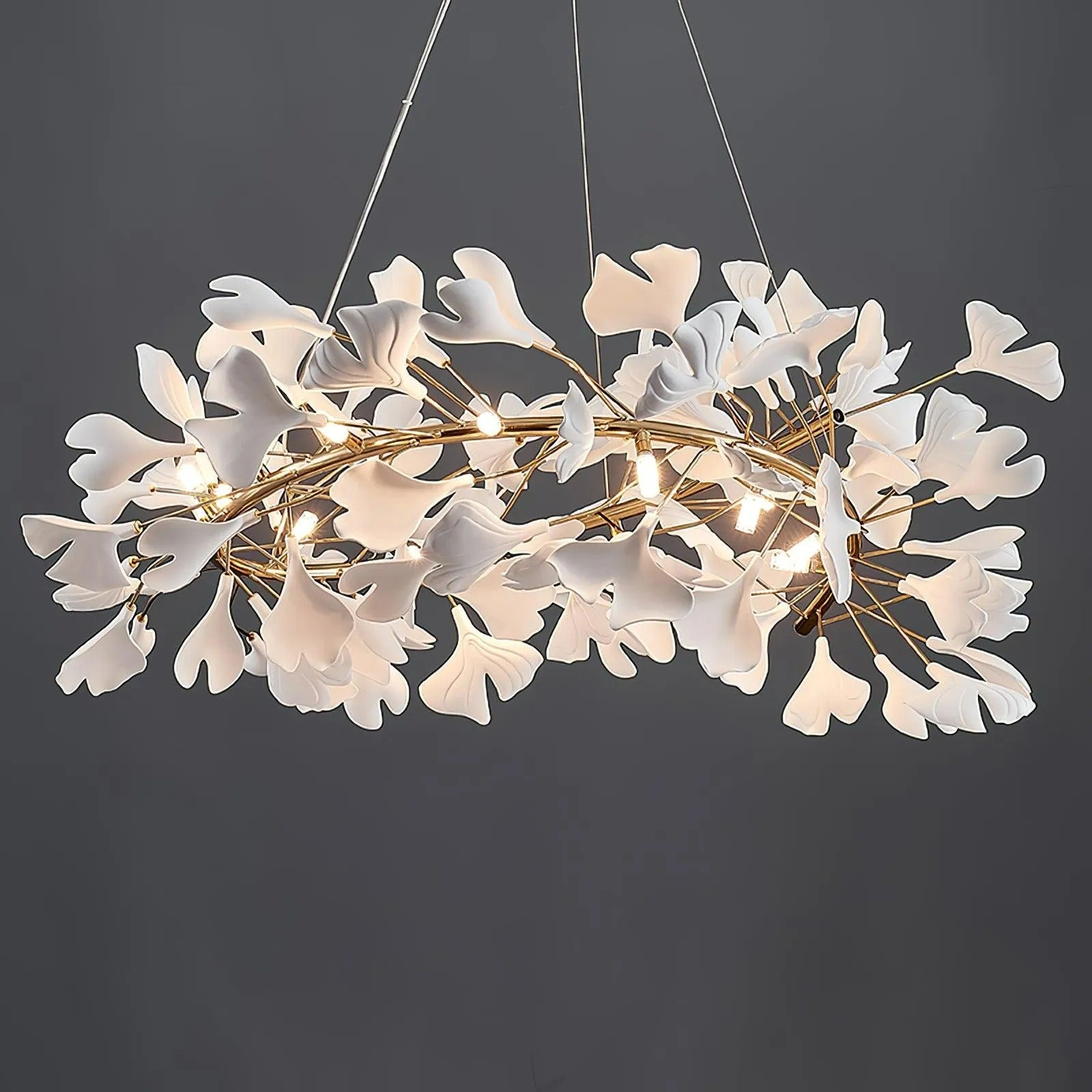 Olivia GinkLuxe Modern Golden LED Chandelier, & Ceramic - Letslighting