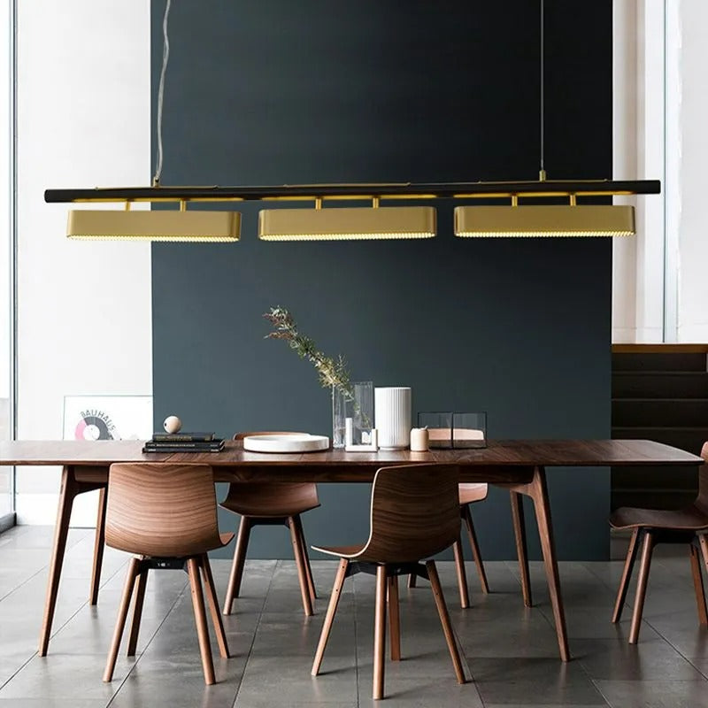 Arisha Pendant Light Rectangular Modern Metal Brass Office - Letslighting