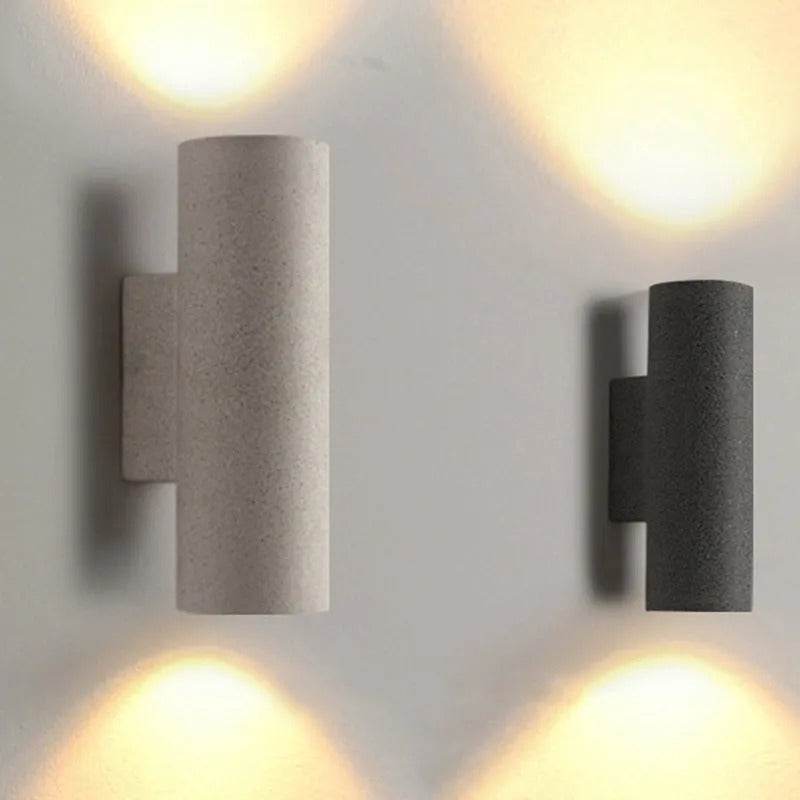 Ray Minimalist Cylindrical LED Outdoor Wall Lamp Cement Garden Corridor