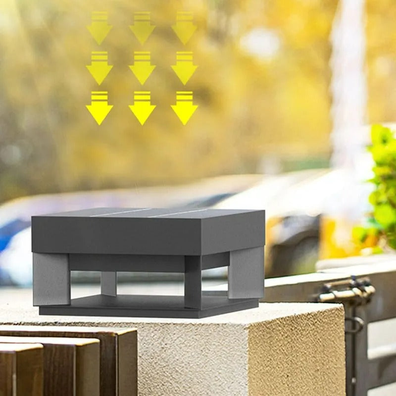 Ray Post Modern Solar Square Metal LED Outdoor Light