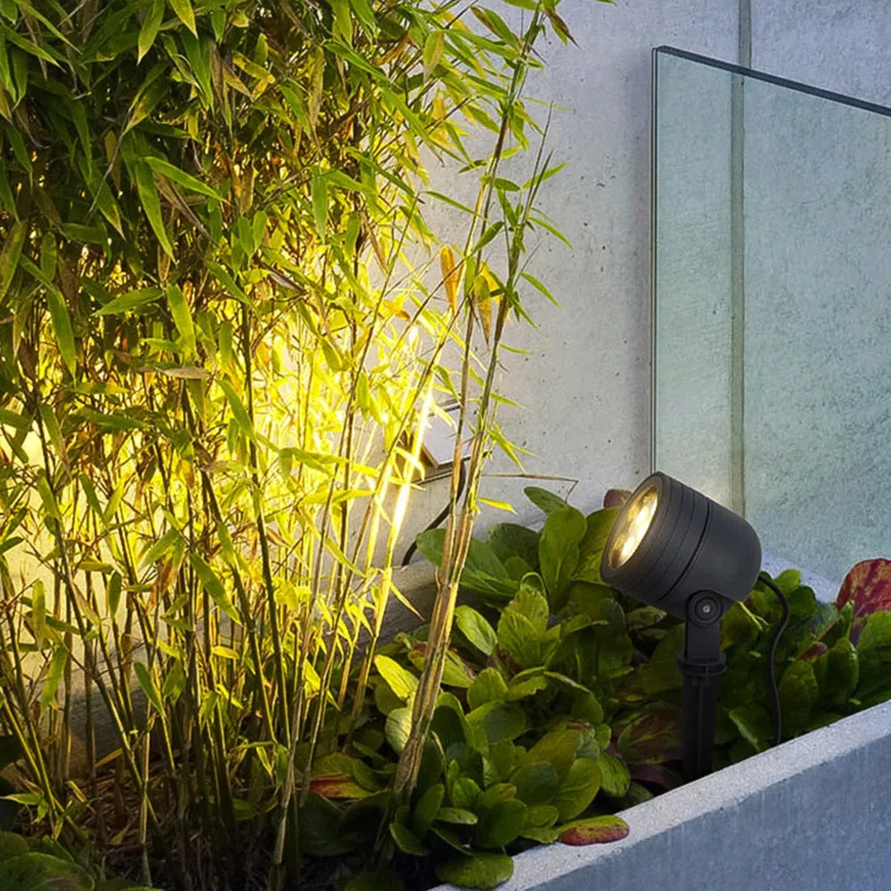 Ray Modern Round Glass/Metal Solar Outdoor Ground Lamp Spotlight