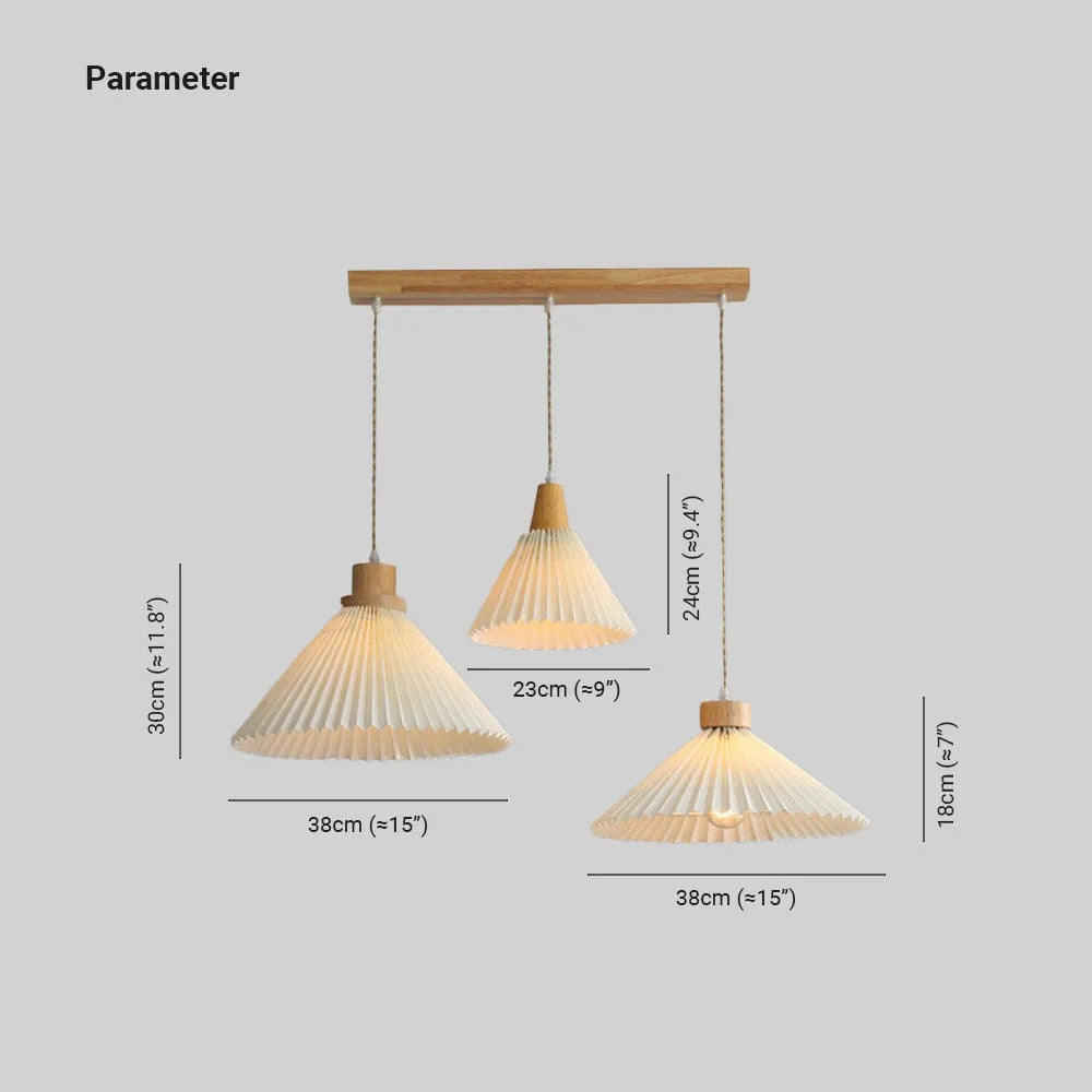 Muto Pendant Light Umbrella Shape Art Wood Bedroom