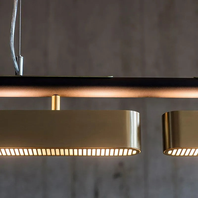 Arisha Pendant Light Rectangular Modern Metal Brass Office - Letslighting