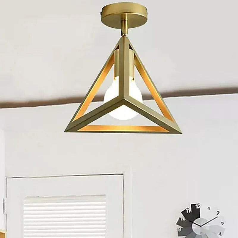 Arisha Semi Art Deco Globe Flush Mount Ceiling Light, Brass - Letslighting