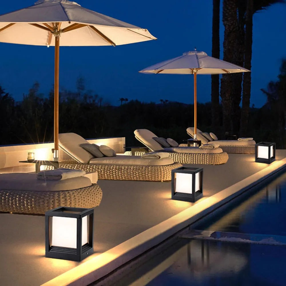Ray Modern Rectangular Metal Outdoor Lamps