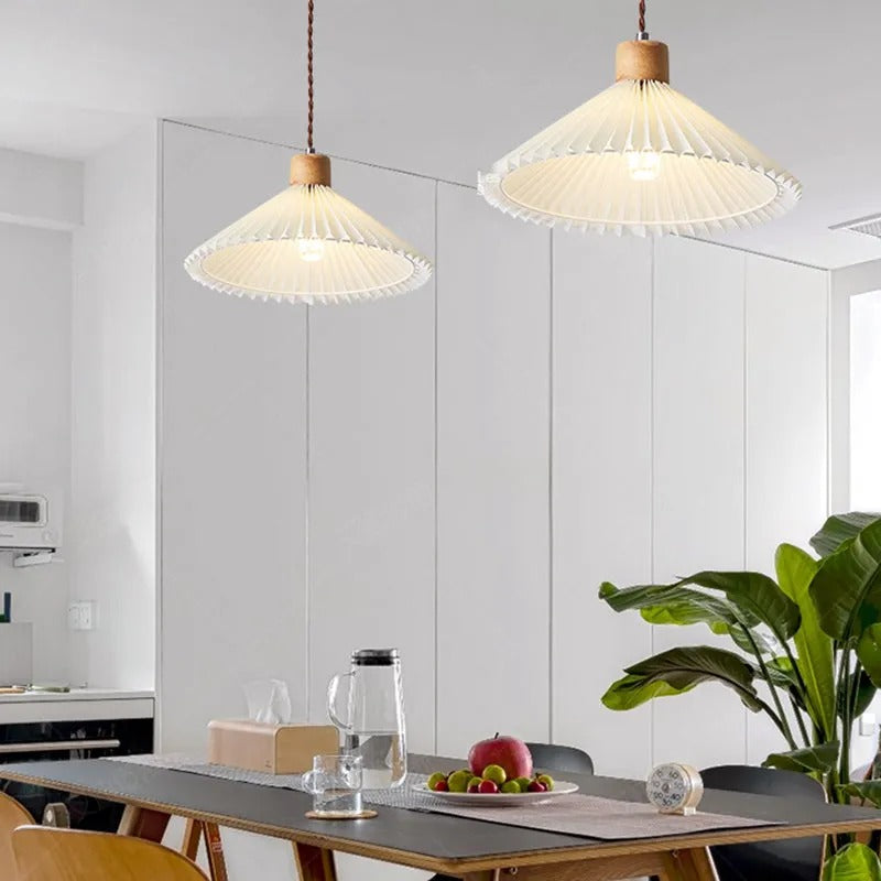 Muto Pendant Light Umbrella Shape Art Wood Bedroom