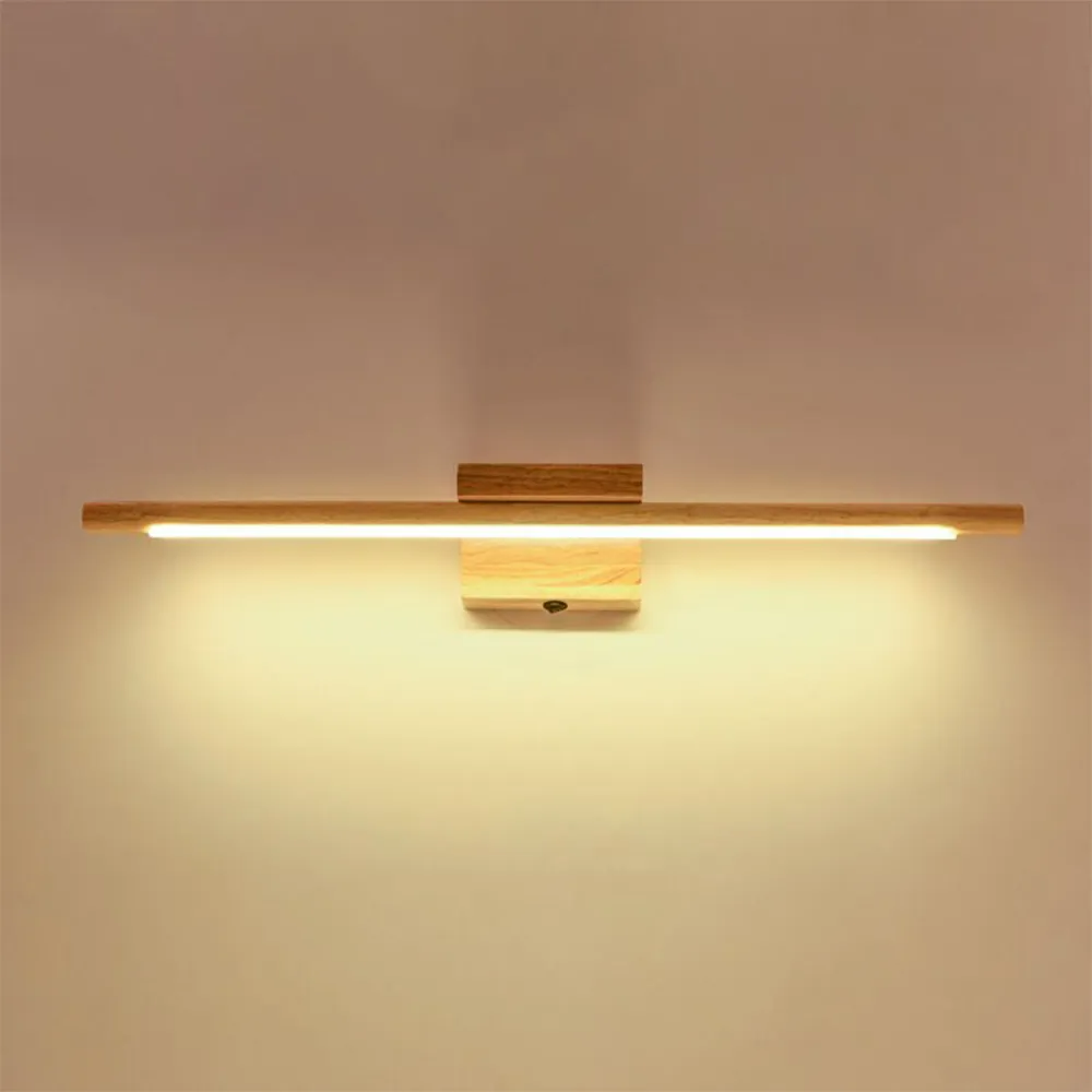 Muto Mirror Front Vanity Wall Lamp Nature Linear, Acrylic/Wood - Letslighting