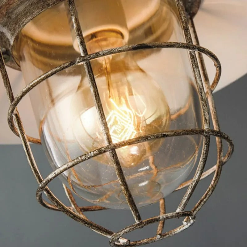 Epoch Industrial Metal Glass Pendant Light Bedroom