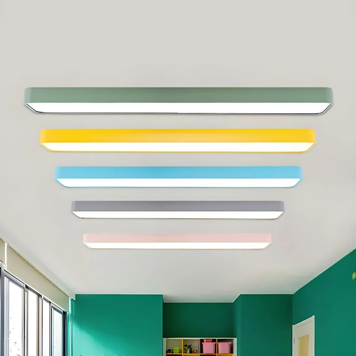Arisha Modern Linear Colorful Ceiling Light, Children Bedroom - Letslighting