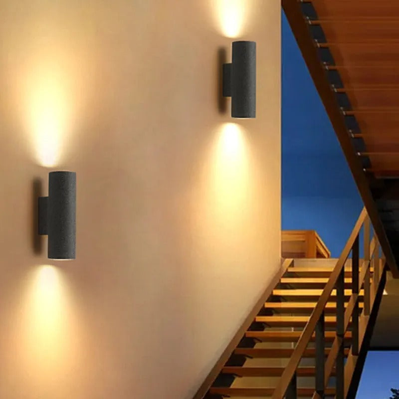 Ray Minimalist Cylindrical LED Outdoor Wall Lamp Cement Garden Corridor