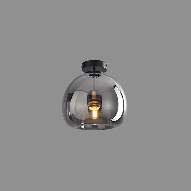 Arisha Modern Dome Glass Semi-Flush Mount Ceiling Light Pendant Light