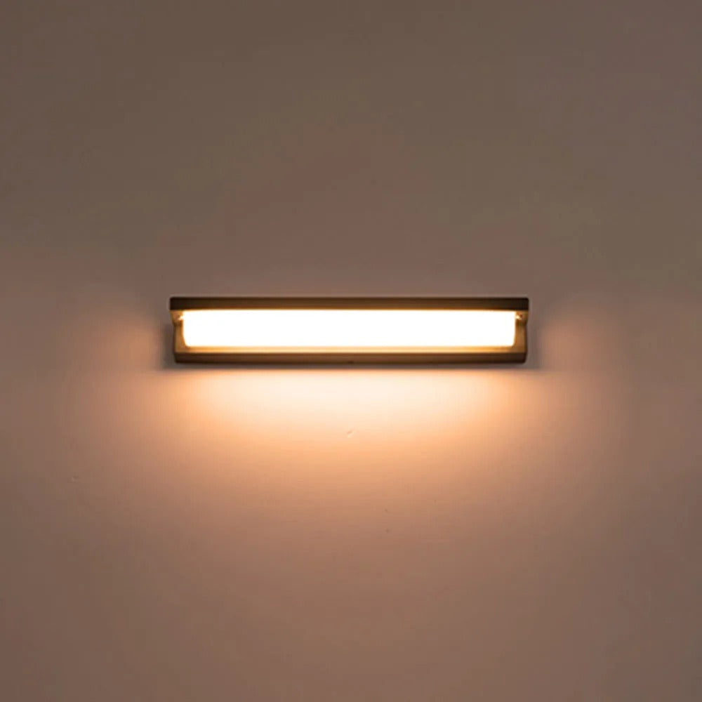 Ray Modern Rectangular Metal Acrylic Outdoor Solar Wall Lamp