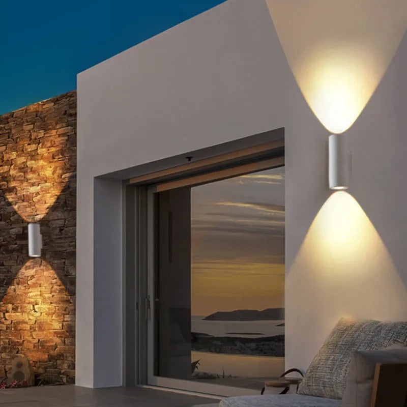 Ray Minimalist Cylindrical LED Outdoor Wall Lamp Cement Garden Corridor