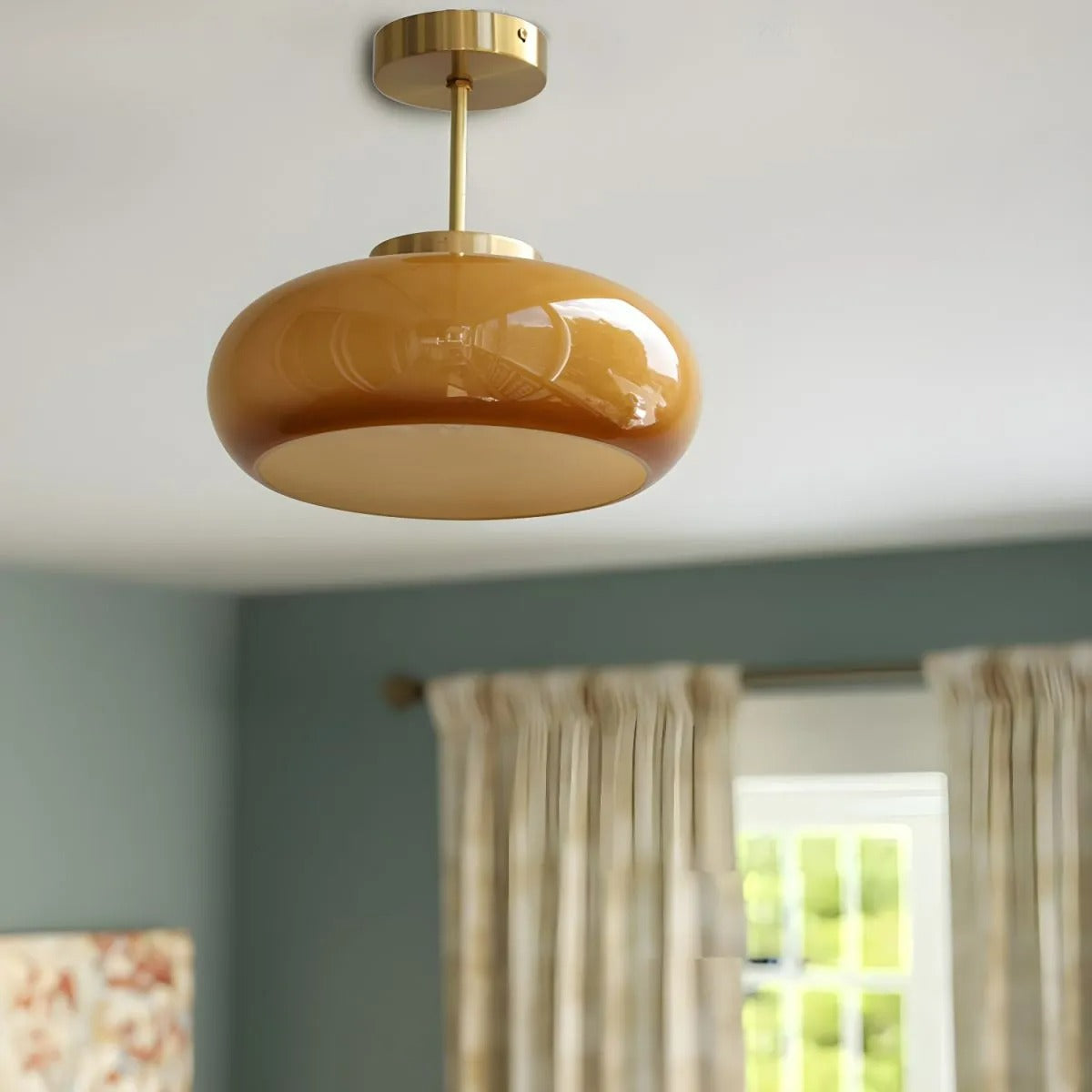 Arisha Modern Semi Flush Mount Ceiling Light, Round - Letslighting