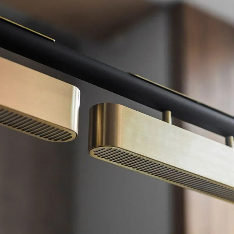 Arisha Pendant Light Rectangular Modern Metal Brass Office - Letslighting