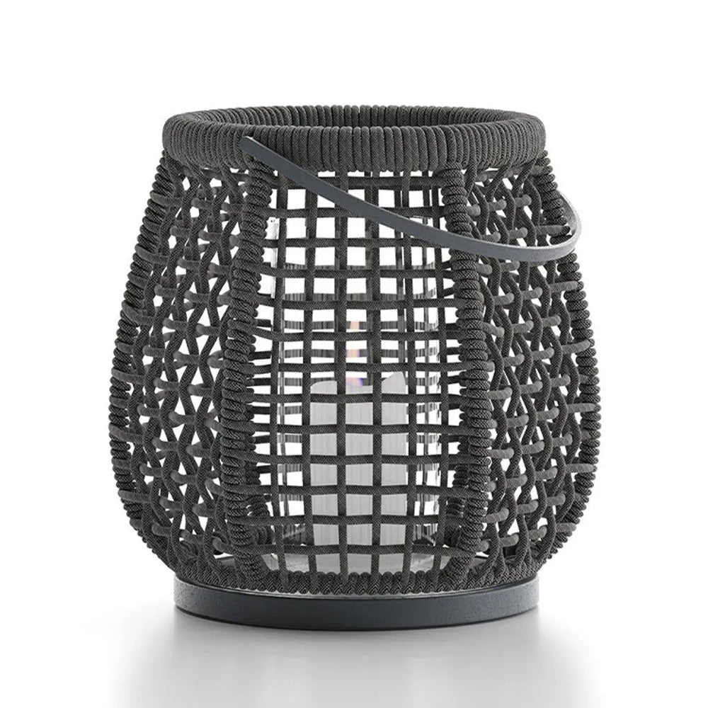 Ritta Vintage Lantern Metal Floor Lamp Metal Rattan