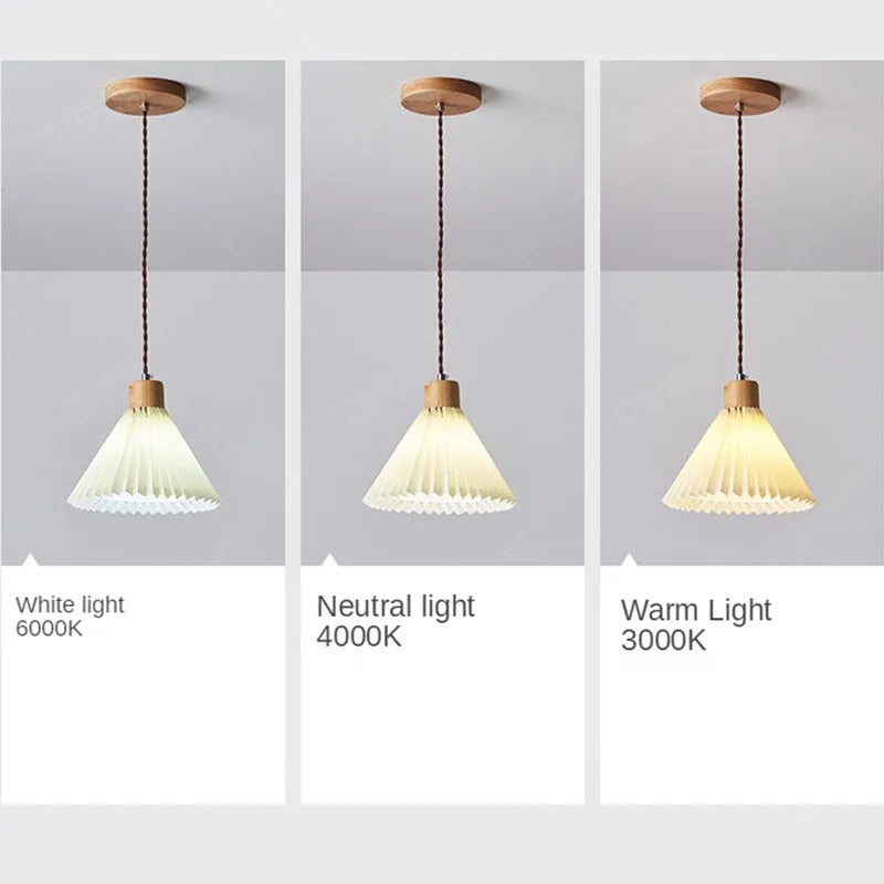 Muto Pendant Light Umbrella Shape Art Wood Bedroom
