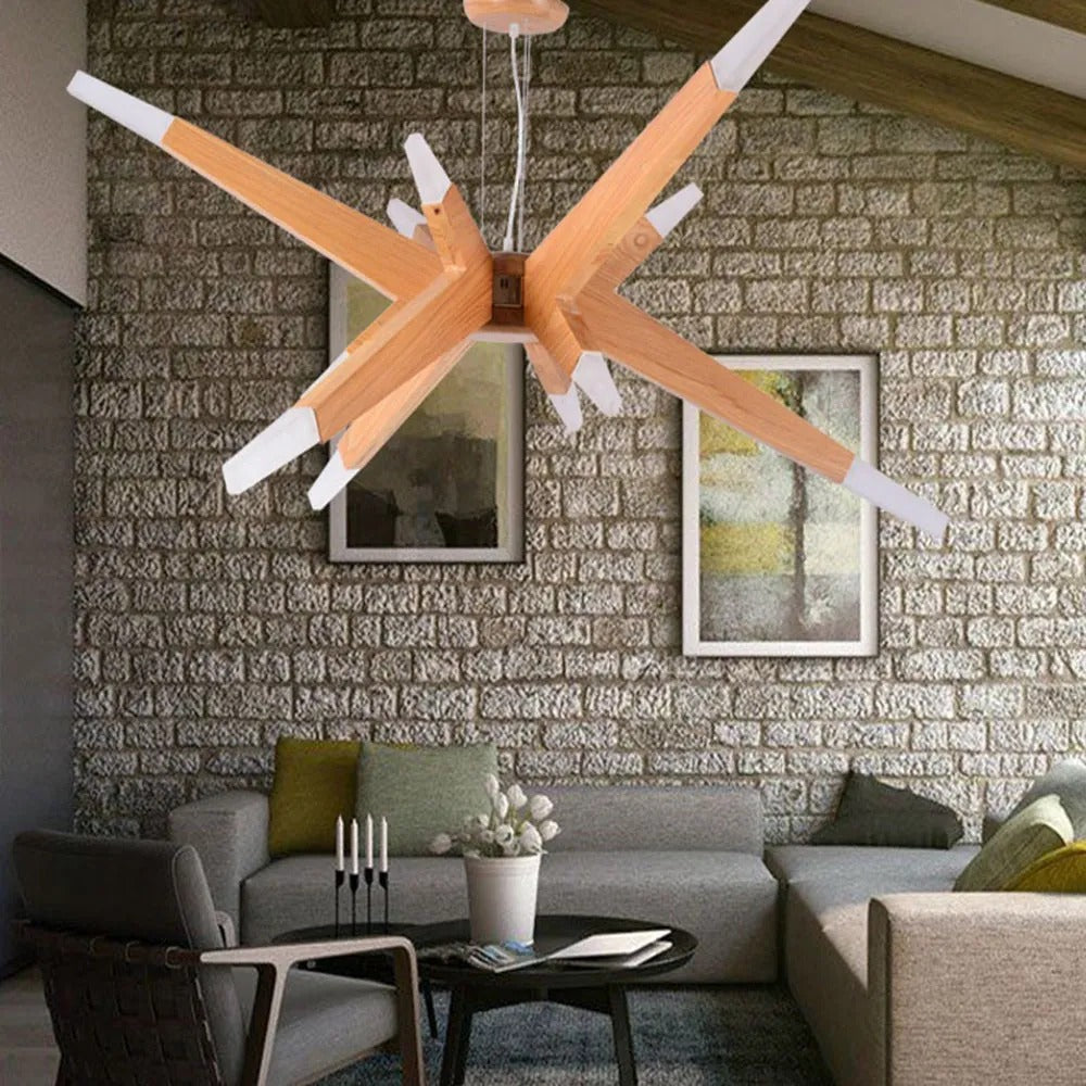 Muto Handmade Natural Branch Wood Pendant Light Living Room