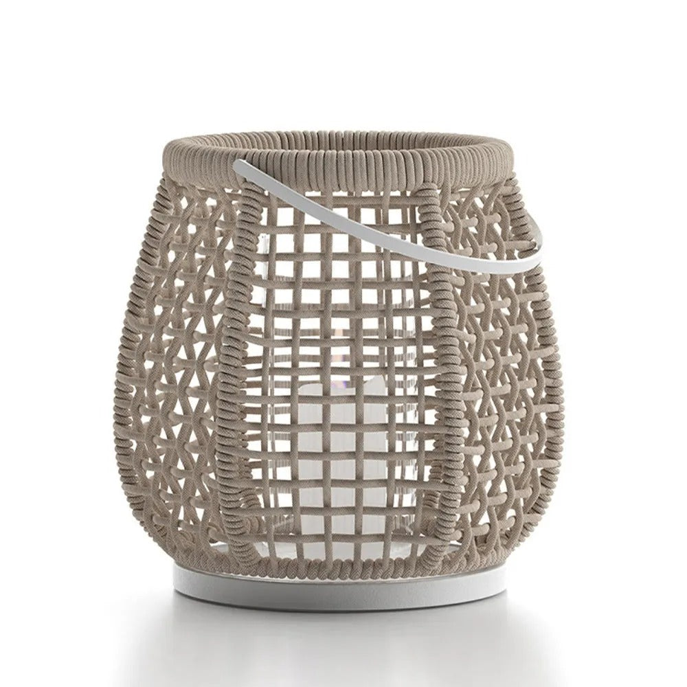 Ritta Vintage Lantern Metal Floor Lamp Metal Rattan