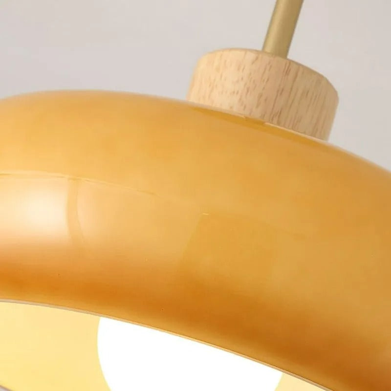 Valentina Flush Mount Ceiling Light Cup Minimalist Wood Glass
