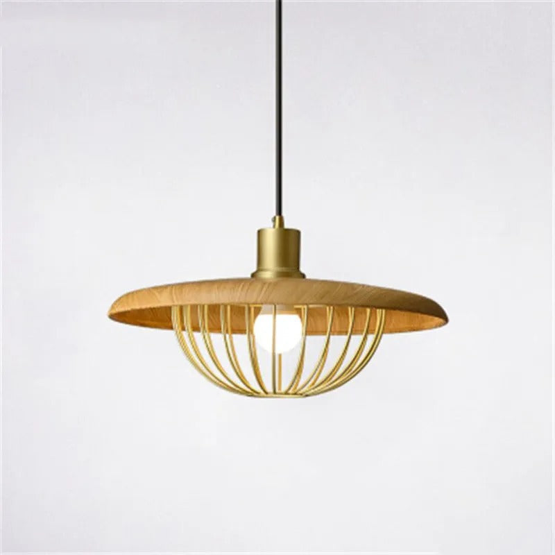 Arisha Modern Nordic Sutle Metal Pendant Light Wood