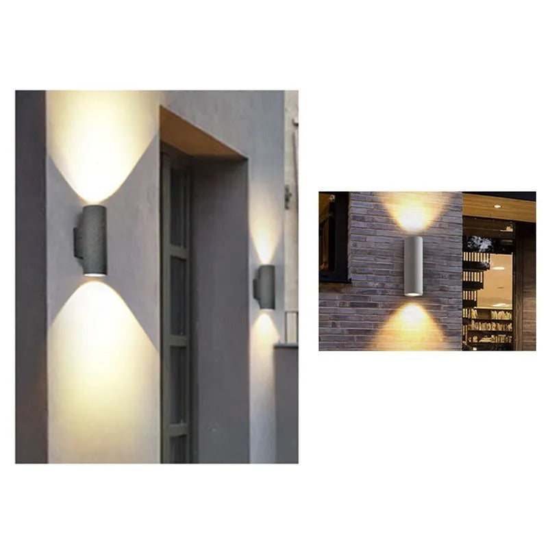 Ray Minimalist Cylindrical LED Outdoor Wall Lamp Cement Garden Corridor