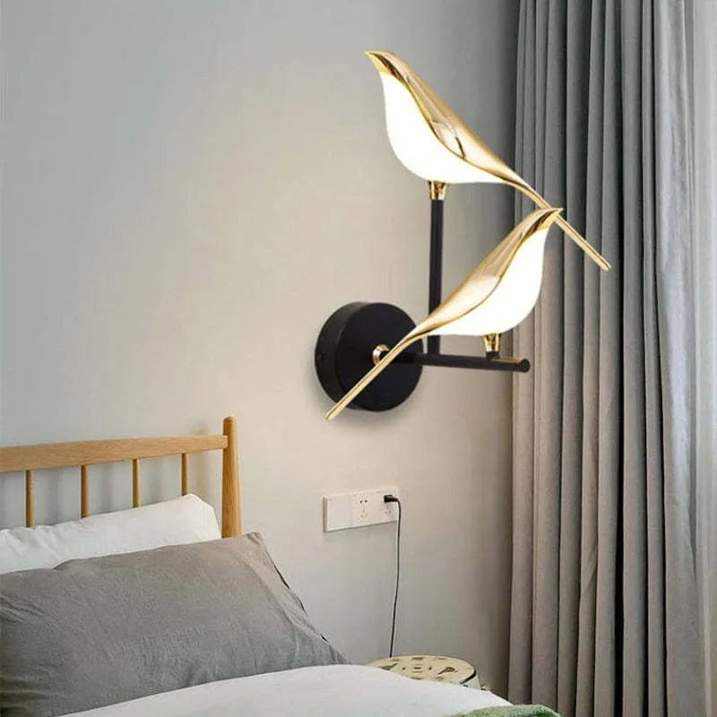 Arisha Minimalist Magpie Bird Wall Lamp Bedroom - Letslighting