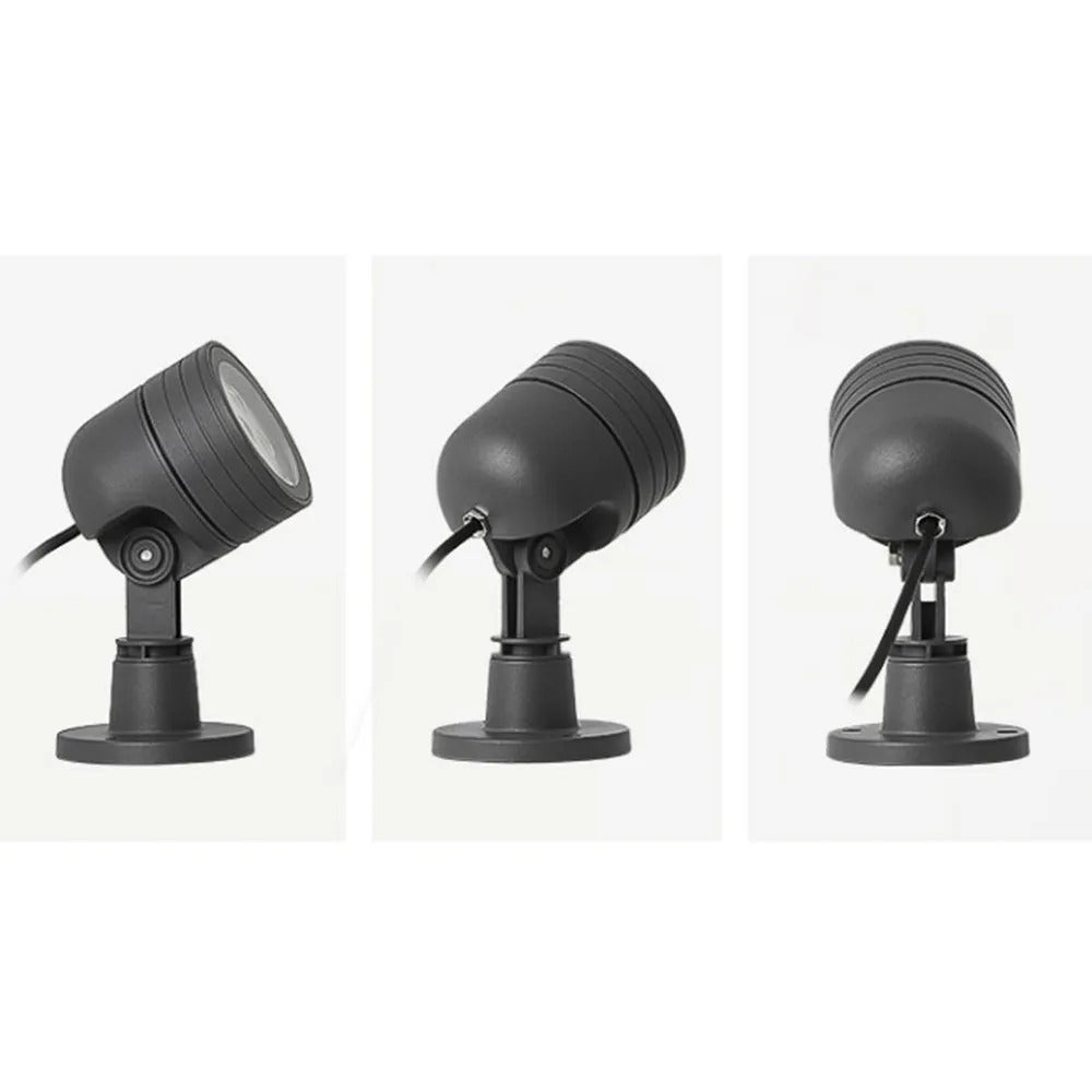 Ray Modern Round Glass/Metal Solar Outdoor Ground Lamp Spotlight