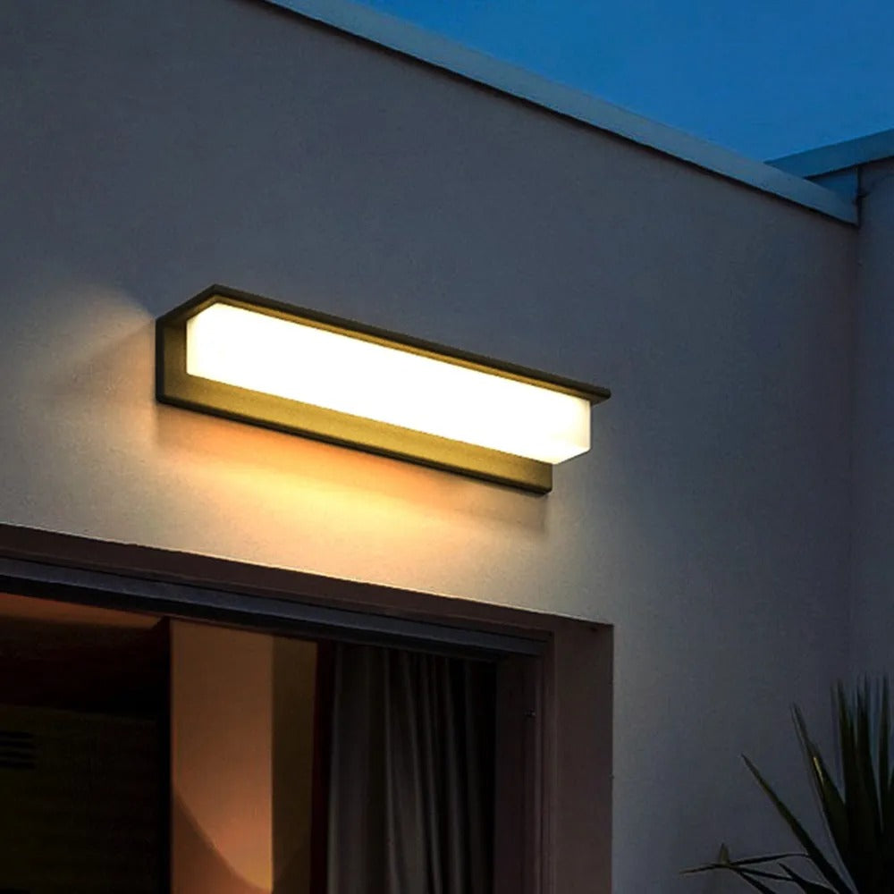 Ray Modern Rectangular Metal Acrylic Outdoor Solar Wall Lamp