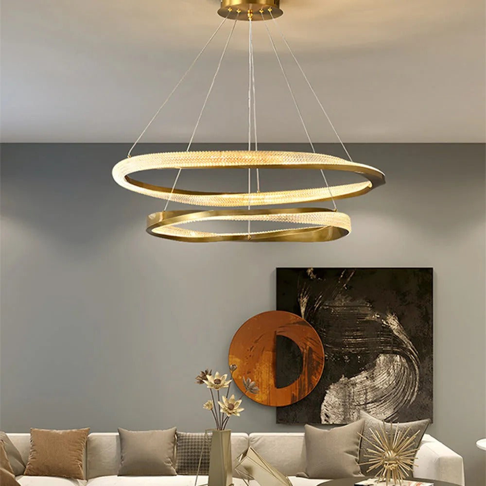 Arisha Minimalist Ring Spiral Shape Metal Pendant Light