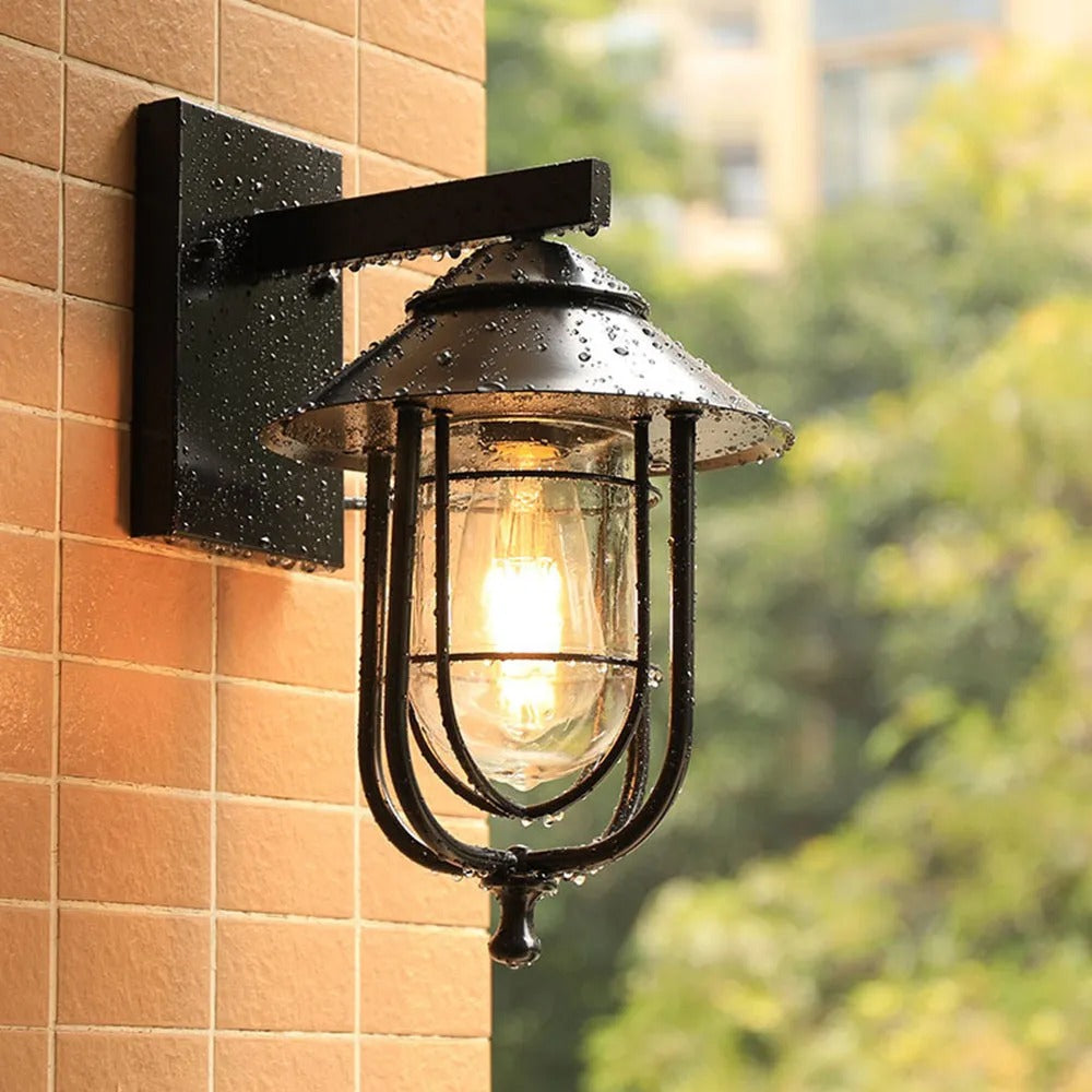 Epoch  Vintage Lantern Shaped Metal Outdoor Wall Lamp