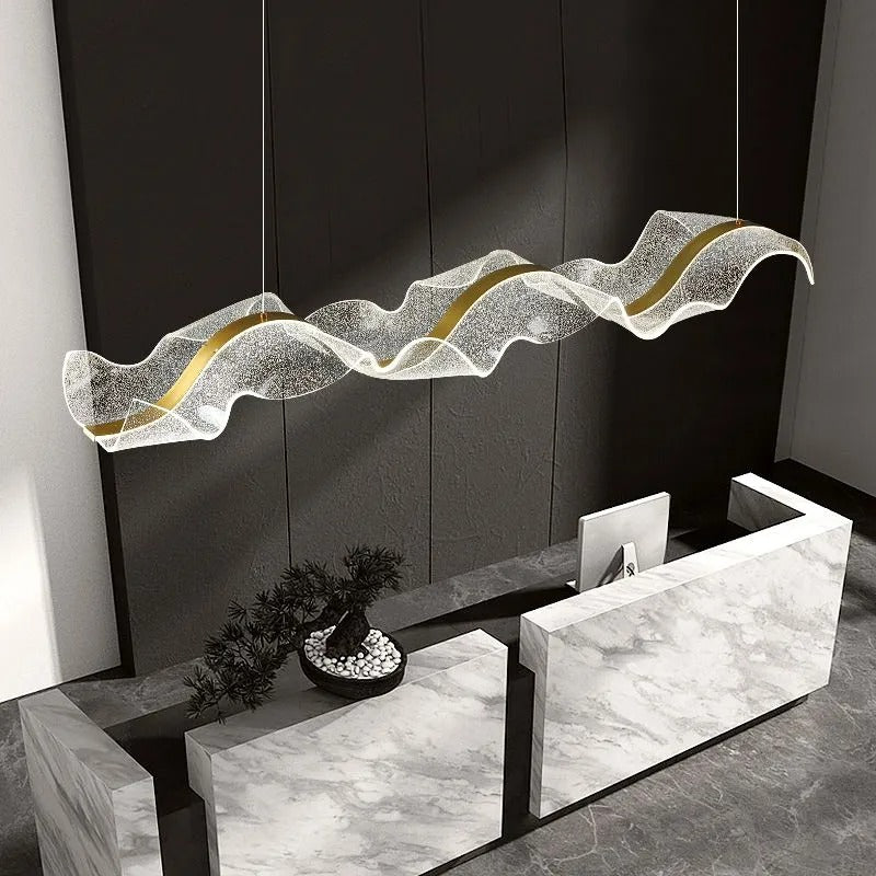 Kristy Pendant Light Designer Wave Acrylic Dining Room