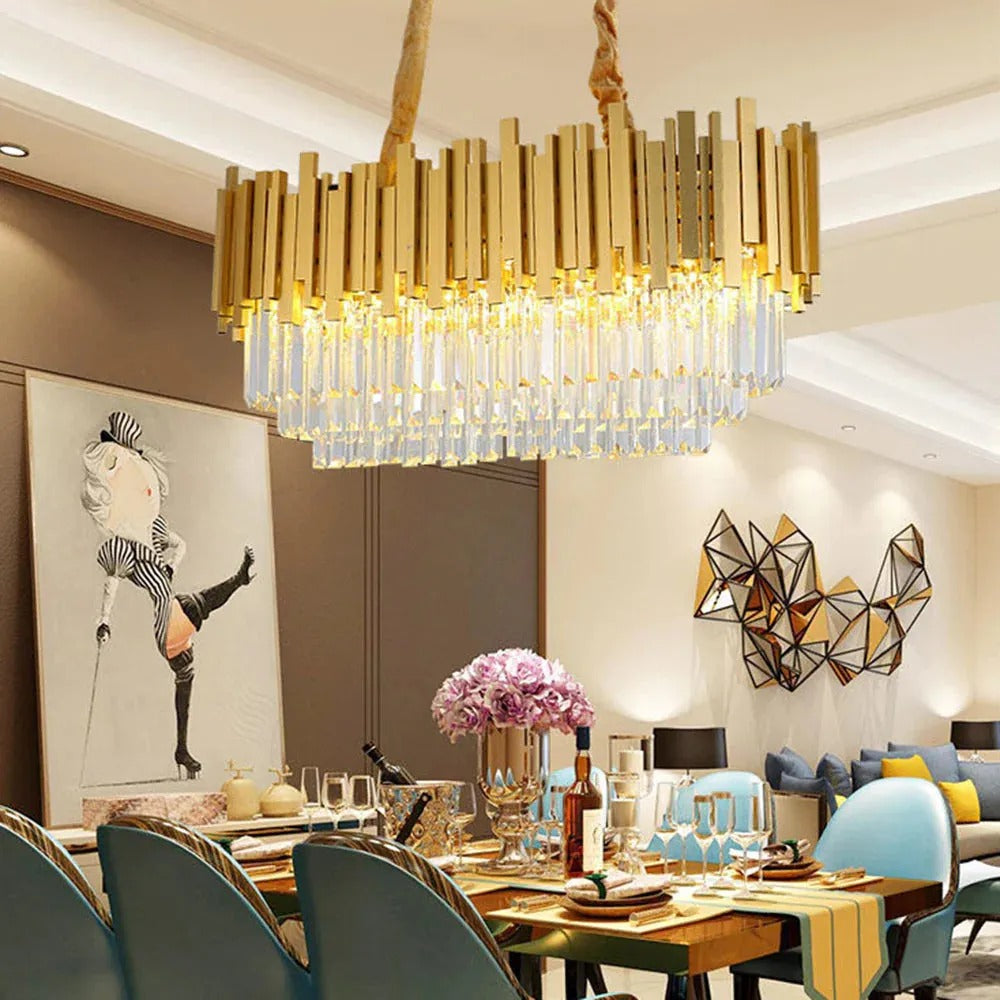Kristy Nordic Postmodern Luxury Crystal Chandelier for Dining Room & Living Room