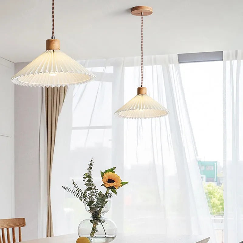 Muto Pendant Light Umbrella Shape Art Wood Bedroom