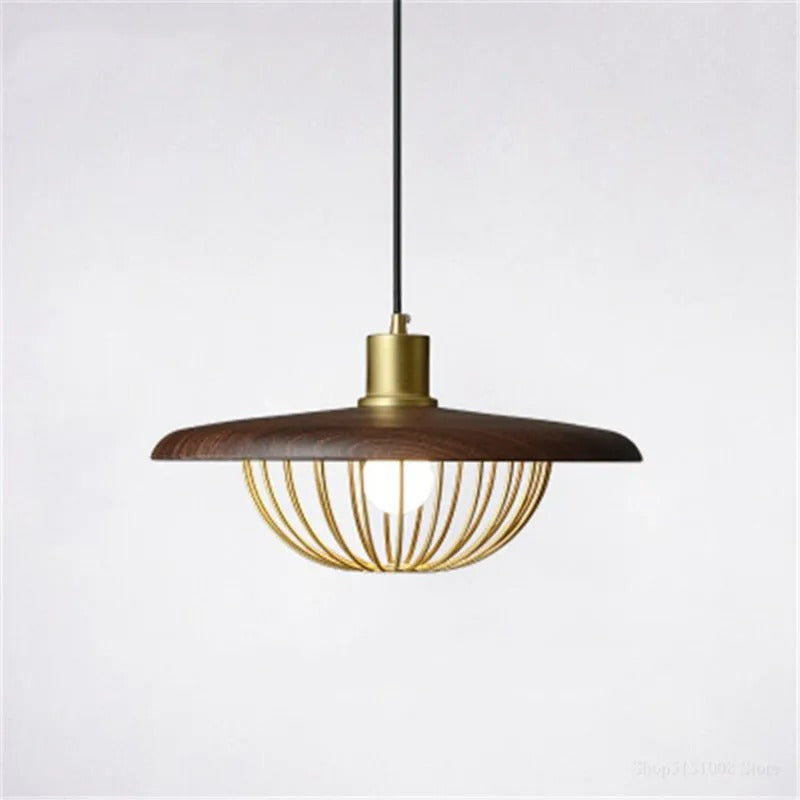 Arisha Modern Nordic Sutle Metal Pendant Light Wood