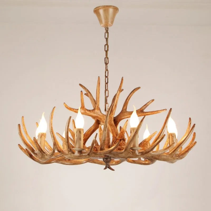 Epoch Retro Deer Horn Resin Chandelier Living Room - Letslighting