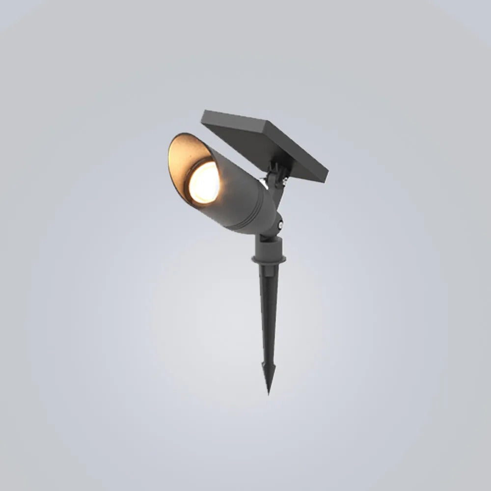 Ray Modern Round Glass/Metal Solar Outdoor Ground Lamp Spotlight