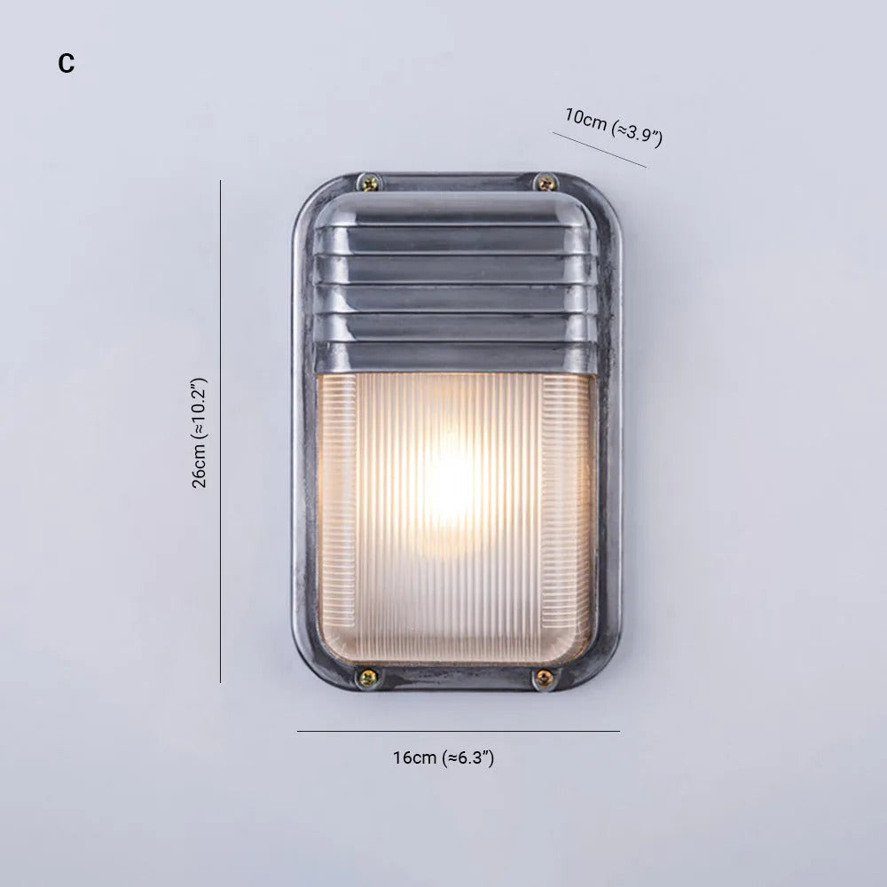 Ray Wall Lamp Geometric Modern Metal Glass Outdoor