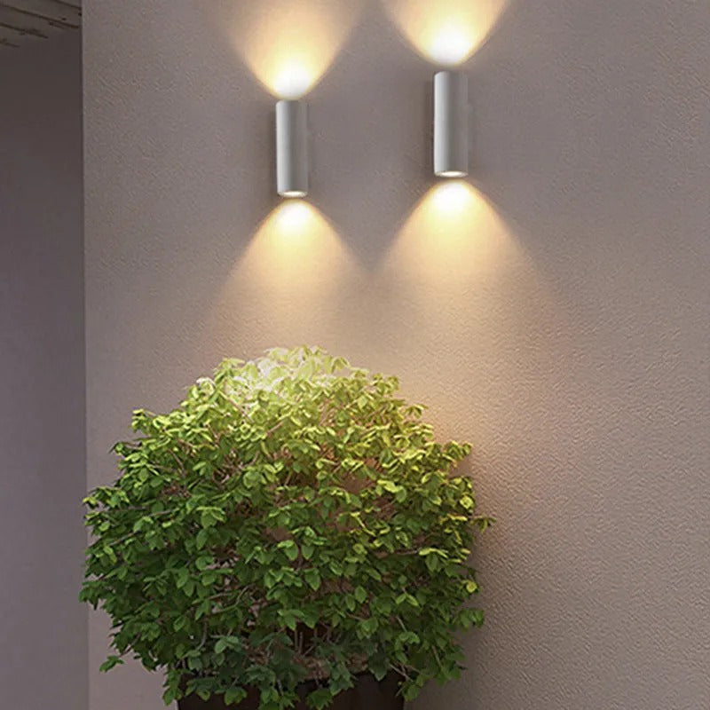 Ray Minimalist Cylindrical LED Outdoor Wall Lamp Cement Garden Corridor