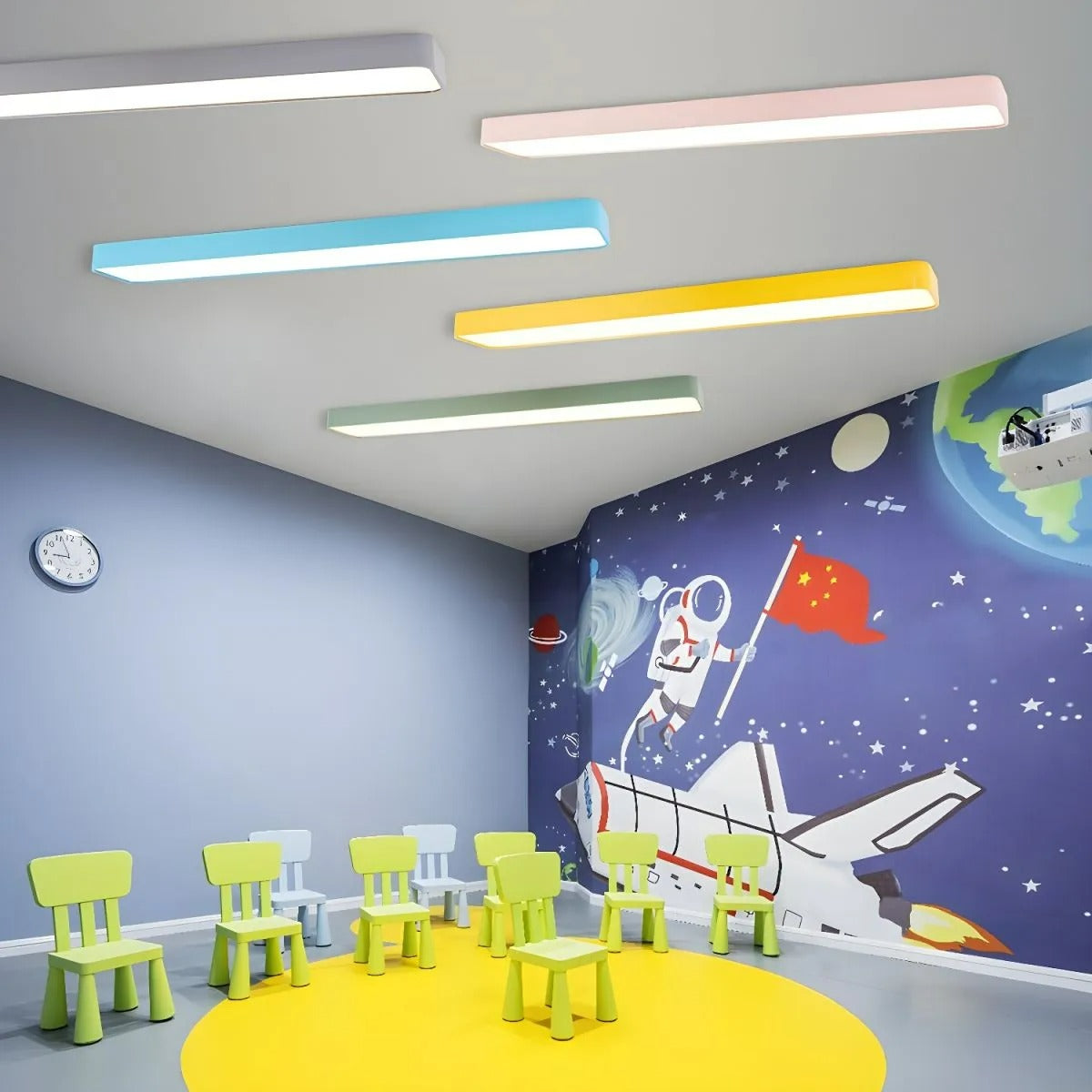 Arisha Modern Linear Colorful Ceiling Light, Children Bedroom - Letslighting