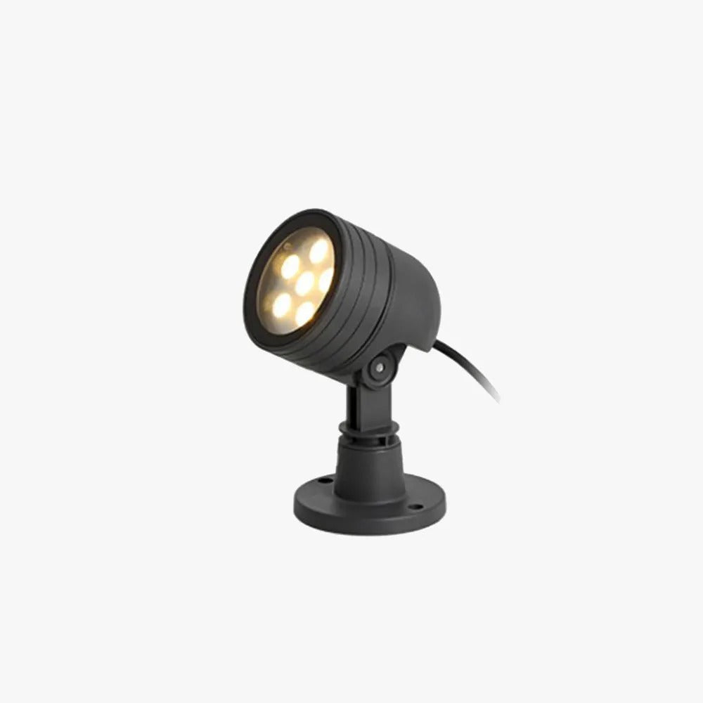 Ray Modern Round Glass/Metal Solar Outdoor Ground Lamp Spotlight