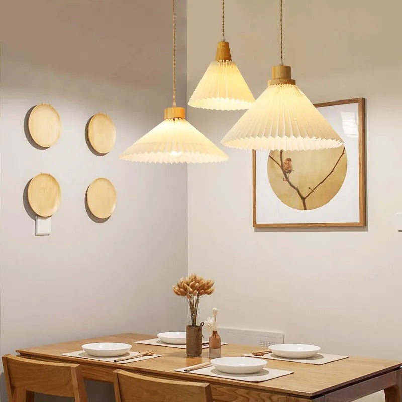 Muto Pendant Light Umbrella Shape Art Wood Bedroom