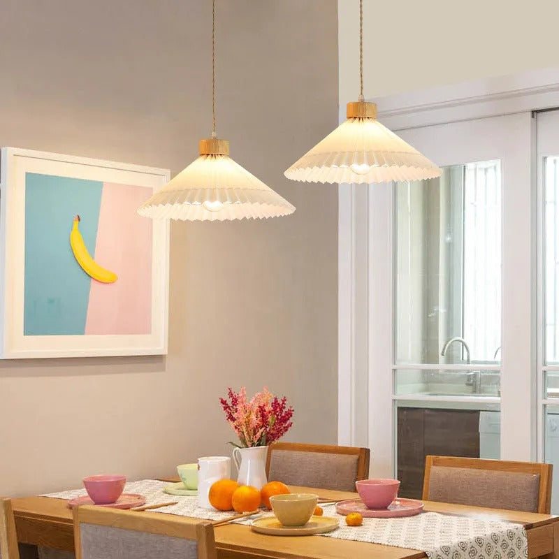 Muto Pendant Light Umbrella Shape Art Wood Bedroom