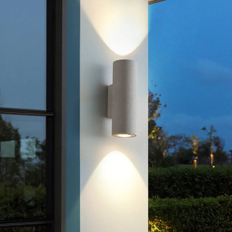 Ray Minimalist Cylindrical LED Outdoor Wall Lamp Cement Garden Corridor