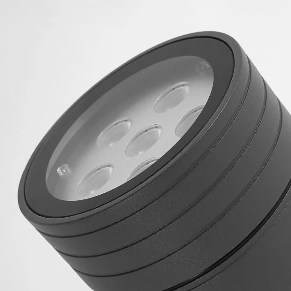 Ray Modern Round Glass/Metal Solar Outdoor Ground Lamp Spotlight