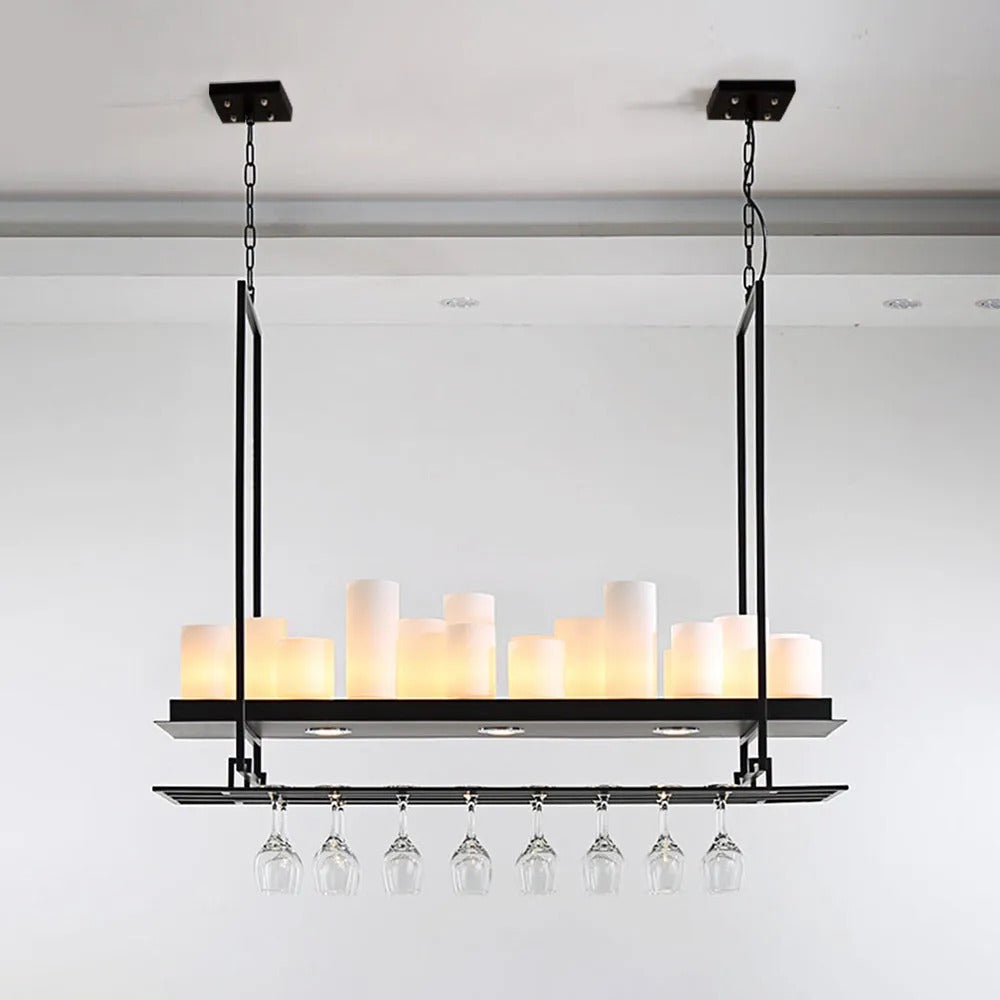 Epoch Candle Pendant Lighting for Kitchen Island Wine Glass Holder