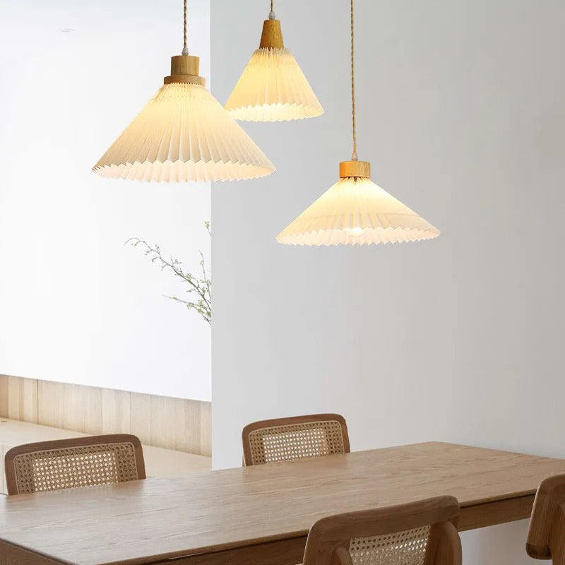 Muto Pendant Light Umbrella Shape Art Wood Bedroom